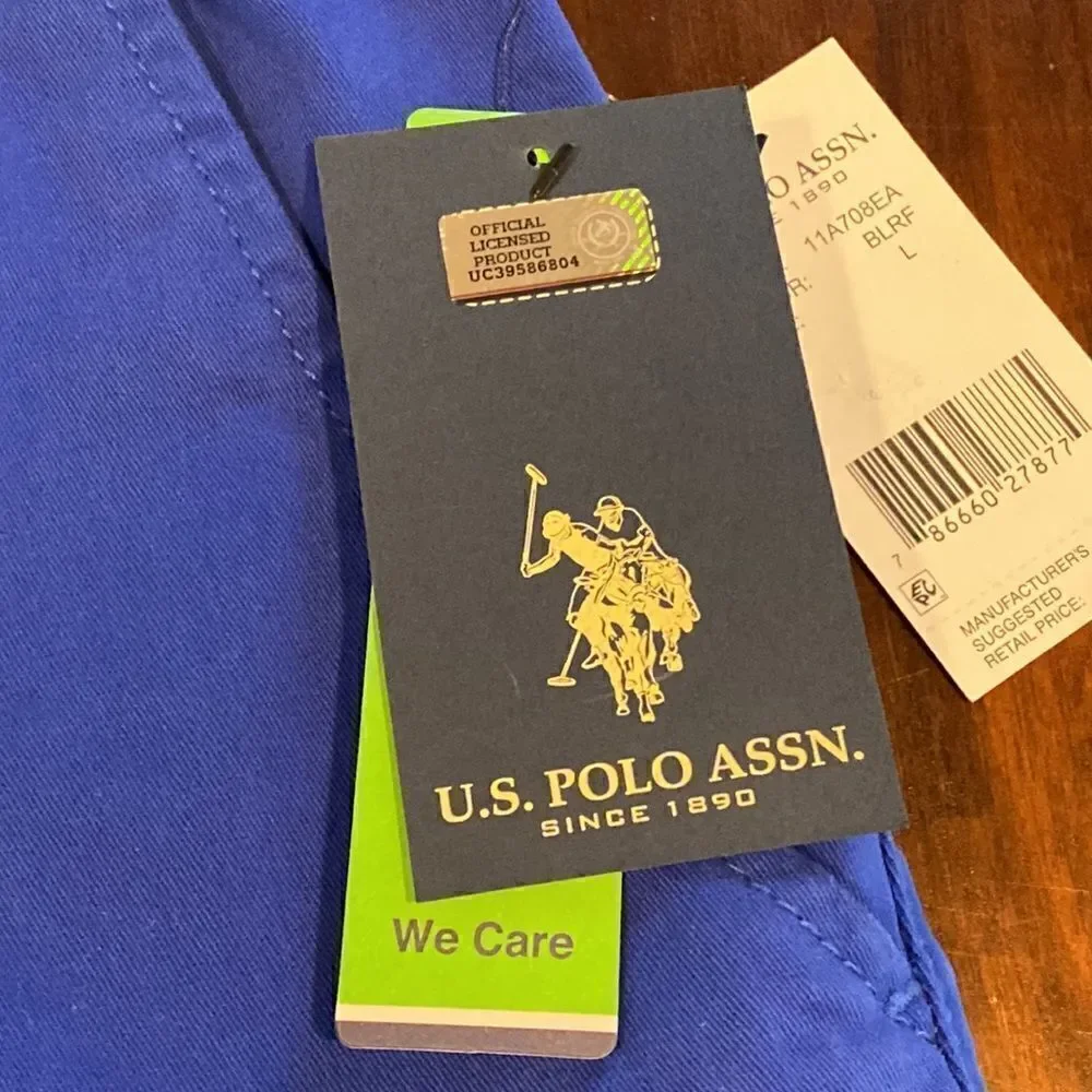 Polo Assn Men’s Blue Jogger Shorts Size Large